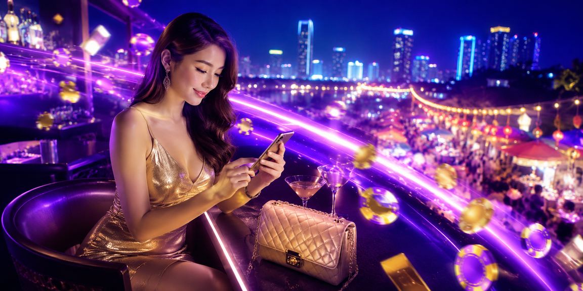 Người dùng tại chợ đêm TP. Hồ Chí Minh sử dụng điện thoại để kiểm tra tài khoản và nhận thưởng VIP